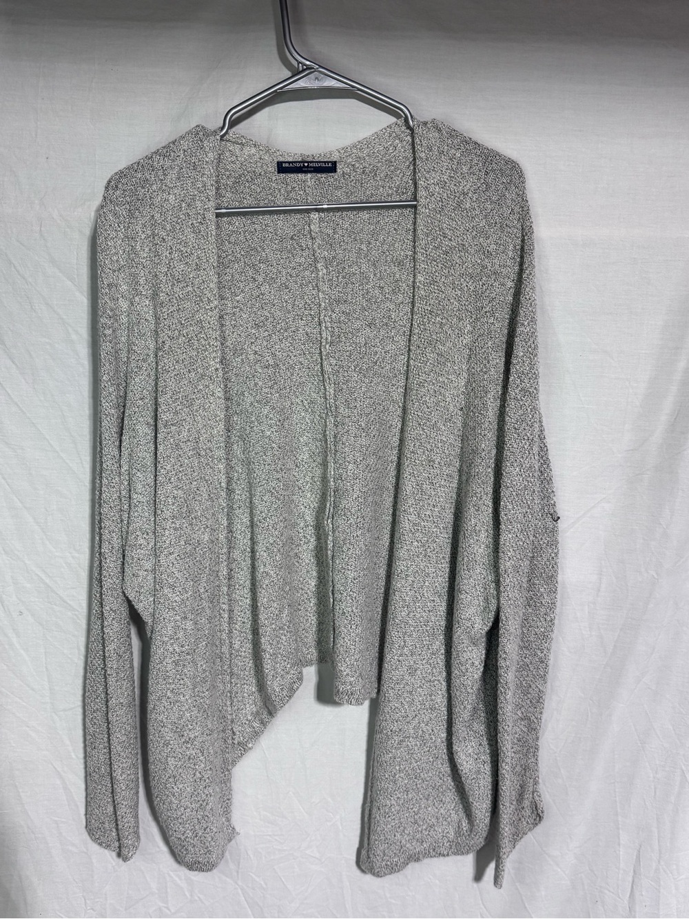 Brandy Melville Light Gray Open Drape Cardigan